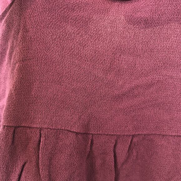 Torrid Women's Maroon Long Sleeve Lace-Up 100% Rayon Blouse Size 0 (Large) - Picture 8 of 8